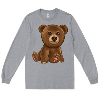 Heather Grey bear Long Sleeve Tee - texasbilliewilder