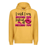 Mustard I wish i was kissing you instead of missing you Premium Hoodie - FaDigitalArtStudio