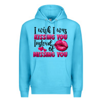 I Wish I Was Kissing You Instead Of Missing You Premium Hoodie | Teevron