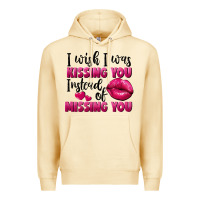 Pina Colada I wish i was kissing you instead of missing you Premium Hoodie - FaDigitalArtStudio