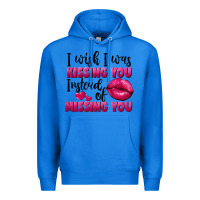 True Royal I wish i was kissing you instead of missing you Premium Hoodie - FaDigitalArtStudio