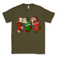Army Green Christmas Socks With Santa Letter Classic Tee - LillyAllenDesigns