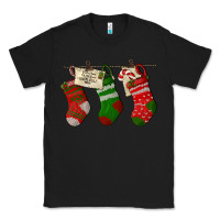 Black Christmas Socks With Santa Letter Classic Tee - LillyAllenDesigns