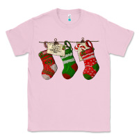 Bubblegum Pink Christmas Socks With Santa Letter Classic Tee - LillyAllenDesigns