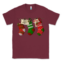 Burgundy Christmas Socks With Santa Letter Classic Tee - LillyAllenDesigns