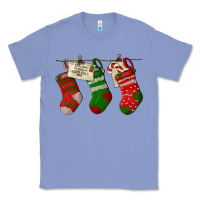 Colony Blue Christmas Socks With Santa Letter Classic Tee - LillyAllenDesigns
