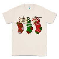 Natural Christmas Socks With Santa Letter Classic Tee - LillyAllenDesigns