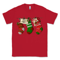 Red Christmas Socks With Santa Letter Classic Tee - LillyAllenDesigns