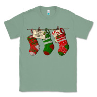 Sage Christmas Socks With Santa Letter Classic Tee - LillyAllenDesigns