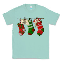 Seafoam Christmas Socks With Santa Letter Classic Tee - LillyAllenDesigns