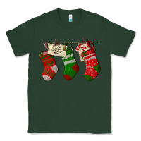 Sports Green Christmas Socks With Santa Letter Classic Tee - LillyAllenDesigns