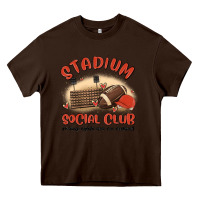 Chocolate Brown stadium social club football Heavy Core Tee - MaliasSmallBusiness