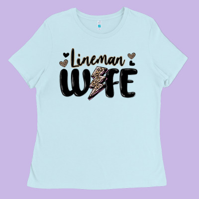 Lineman Wife Ladies Tee Designed By Maliassmallbusiness