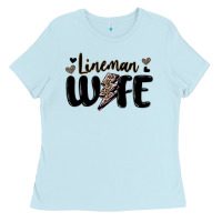 Baby Blue lineman wife Ladies Tee - MaliasSmallBusiness