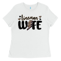 White lineman wife Ladies Tee - MaliasSmallBusiness
