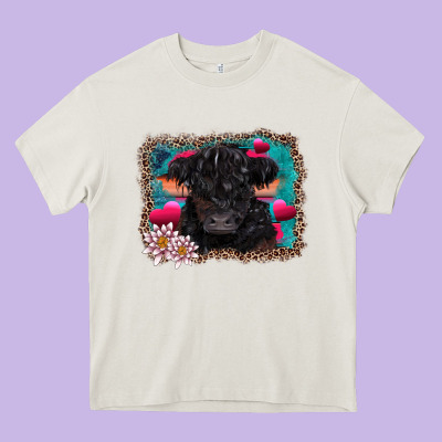 V.d Belted Galloway Cow Heavy Core Tee Designed By Adodesignshop