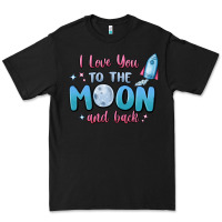 Black i love you to the moon and back Premium Tee - MaliasSmallBusiness