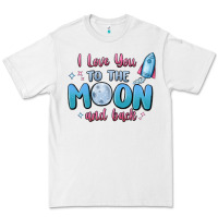 White i love you to the moon and back Premium Tee - MaliasSmallBusiness