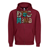 Burgundy dog mama Zipper Hoodie - OliviaCreatesArt