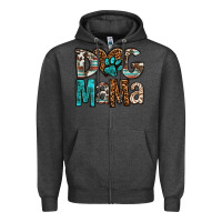 Charcoal Heather dog mama Zipper Hoodie - OliviaCreatesArt
