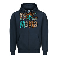 Navy dog mama Zipper Hoodie - OliviaCreatesArt