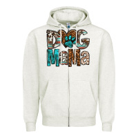 Oatmeal Heather dog mama Zipper Hoodie - OliviaCreatesArt