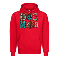Red dog mama Zipper Hoodie - OliviaCreatesArt