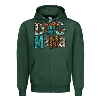 Sports Green dog mama Zipper Hoodie - OliviaCreatesArt