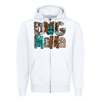 White dog mama Zipper Hoodie - OliviaCreatesArt