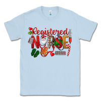 Dusty Blue Registered Nurse Christmas Classic Tee - LillyAllenDesigns