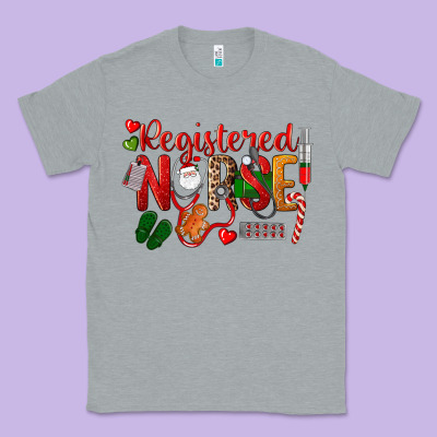 Registered Nurse Christmas Classic Tee Designed By Lillyallendesigns