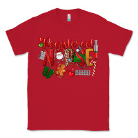 Red Registered Nurse Christmas Classic Tee - LillyAllenDesigns