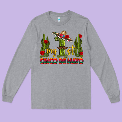 My 1st Cinco De Mayo Long Sleeve Tee Designed By Texasbilliewilder