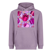 Lavender valentines day gift box and cookie seamless pattern Heavyweight Hoodie - BundleAndBundleShop