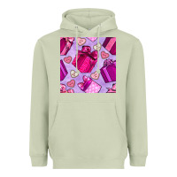 Matcha valentines day gift box and cookie seamless pattern Heavyweight Hoodie - BundleAndBundleShop