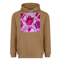 Toasted Coconut valentines day gift box and cookie seamless pattern Heavyweight Hoodie - BundleAndBundleShop