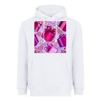 White valentines day gift box and cookie seamless pattern Heavyweight Hoodie - BundleAndBundleShop