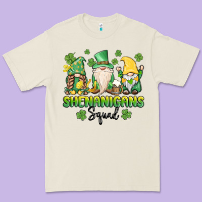Shenanigans Squad Gnomes St. Patricks Day Premium Tee Designed By Maliassmallbusiness