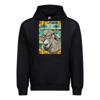 Black Western Lincoln Sheep Urban Hoodie - LillyAllenDesigns