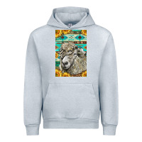 Heather Grey Western Lincoln Sheep Urban Hoodie - LillyAllenDesigns