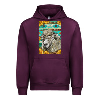 Mauve Wine Western Lincoln Sheep Urban Hoodie - LillyAllenDesigns