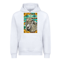 White Western Lincoln Sheep Urban Hoodie - LillyAllenDesigns