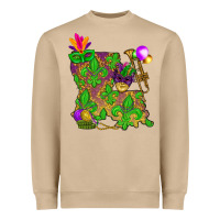 Mushroom Louisiana Map Mardi Gras Heavyweight Sweatshirt - HowdyJamesFarm