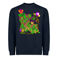 Navy Louisiana Map Mardi Gras Heavyweight Sweatshirt - HowdyJamesFarm
