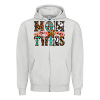 Dove Grey mom of twins Zipper Hoodie - OliviaCreatesArt