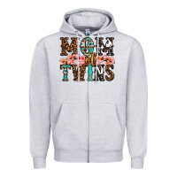 Heather Grey mom of twins Zipper Hoodie - OliviaCreatesArt