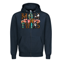 Navy mom of twins Zipper Hoodie - OliviaCreatesArt