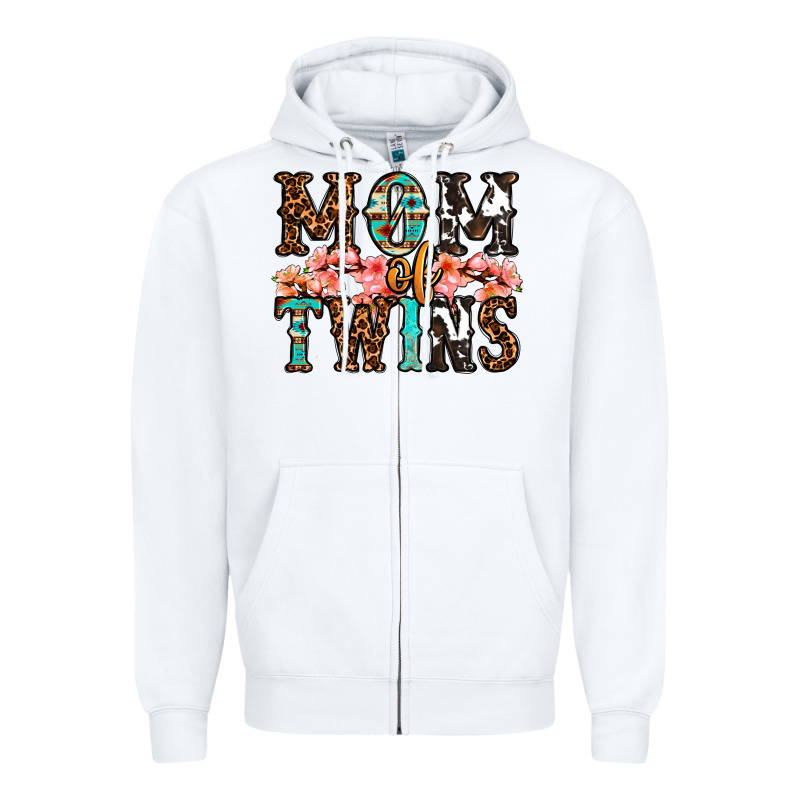 Mom Of Twins Zipper Hoodie by OliviaCreatesArt | Teevron