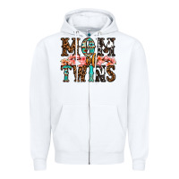 White mom of twins Zipper Hoodie - OliviaCreatesArt