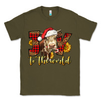 Army Green joy to the world christmas cow Classic Tee - LillyAllenDesigns